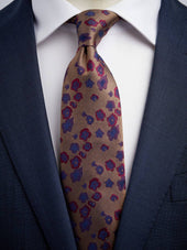 Brown & Red Tie Floral
