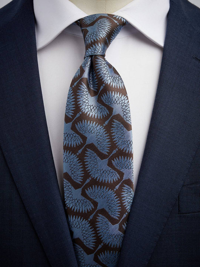 Brown & Blue Tie Motif
