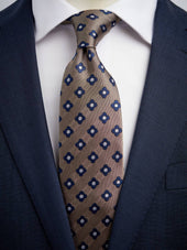 Beige & Blue Tie Floral