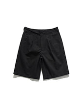 SINGLE BELTED BERMUDA SHORTS / BLACK