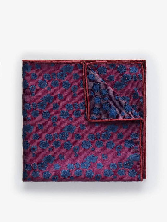 Burgundy & Blue Silk Handkerchiefs
