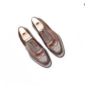 Long Wing Tip Oxford With Topline Brogueing