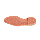 Elegant Loafer With Hand Stitched Apron In Beige Suede Leather