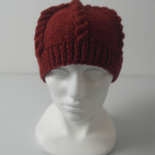 21e Cable Reverse Stocking Stitch Hat 100 Shetland