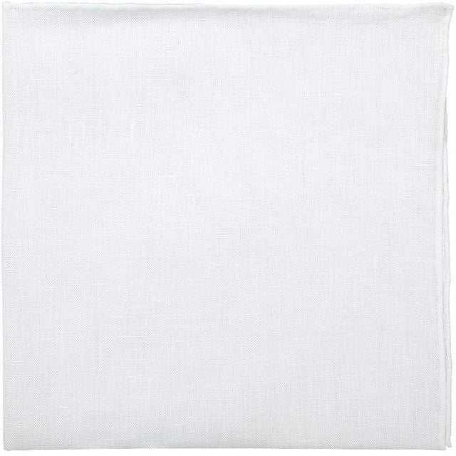 Irish Linen Pocket Square - White - Handrolled