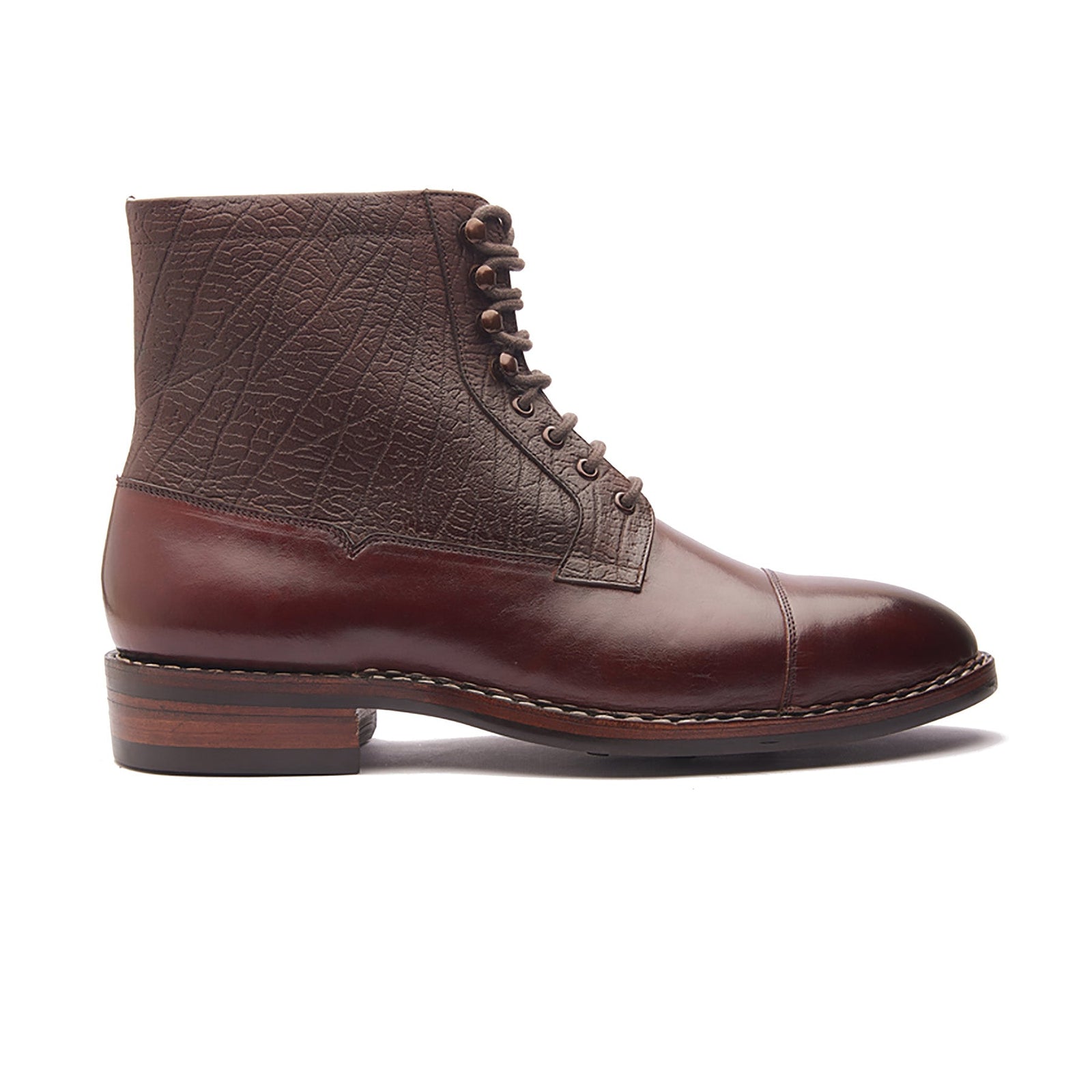 Fulbert X Cap Toe Boot Chestnut Elephant Print Brown Stitchdown Construction Contemporary Classics