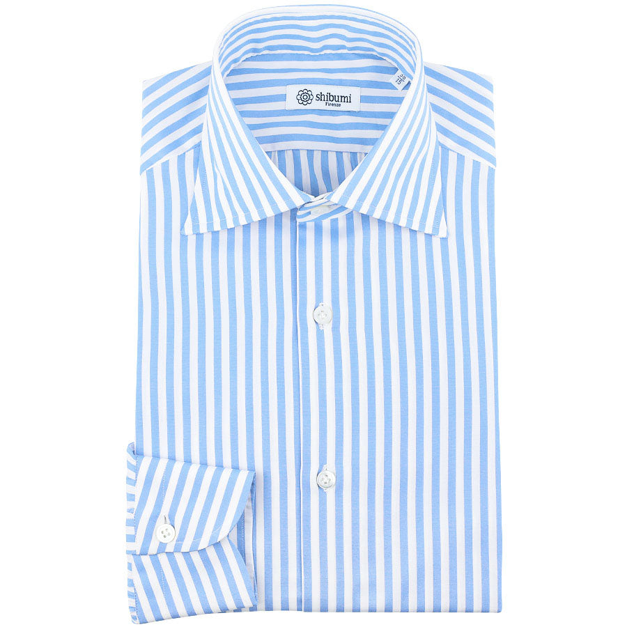 Poplin Semi Spread Shirt Butcher Stripe