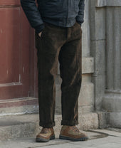 1920s Heavy-Duty Corduroy Work Pants - Brown
