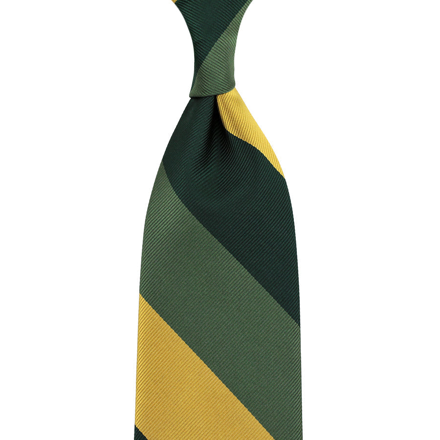 Japanese Repp Stripe Silk Tie Forest