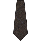 Checked Bespoke Wool Tie Dark Brown