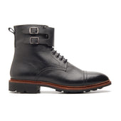 Falcon, Combat Boot - Black Pebble Grain | Hand Welted New Age