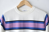 Fujito Border Knit T Shirt Purple Gray Wine Directors Web Shop Powered By Base