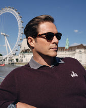 007 Logo V Neck Cashmere Jumper Purple