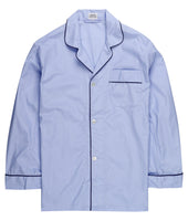 Plain Poplin Pyjamas in Sky Blue and Navy