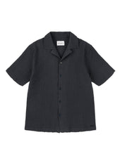 Seersucker Fenton Shirt in Black