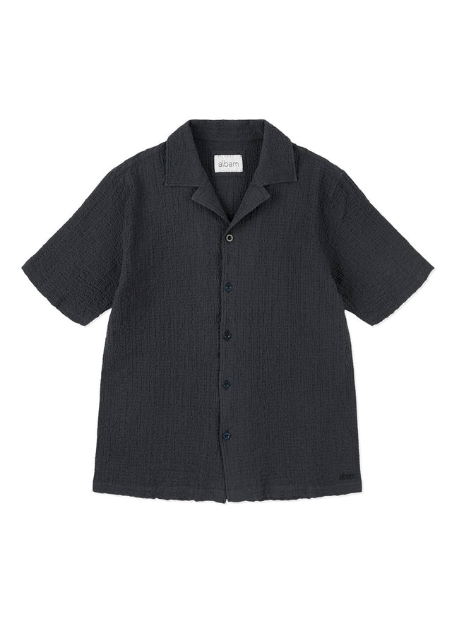 Seersucker Fenton Shirt in Black