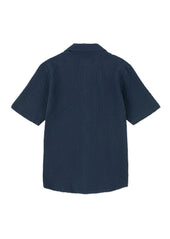 Seersucker Fenton Shirt in Dark Navy
