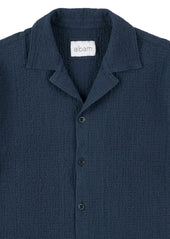 Seersucker Fenton Shirt in Dark Navy