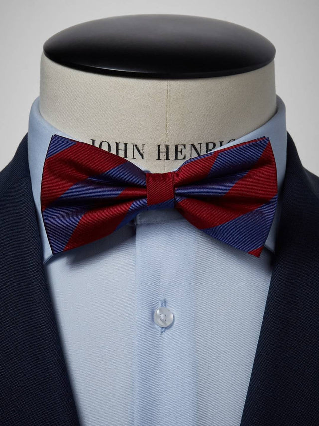 Blue & Burgundy Bow Tie