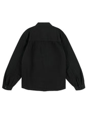 Seersucker Modern Overshirt in Black