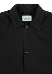 Seersucker Modern Overshirt in Black