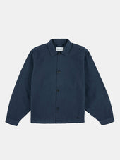 Seersucker Modern Overshirt in Dark Navy