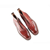 High Cut Derby Boots With Straight Toe Cap On Sailor Last