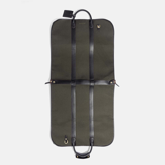 Garment Bag in Green Canvas