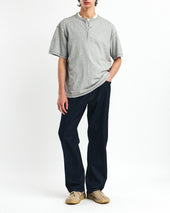 Henley Neck T Shirts Melange Grey