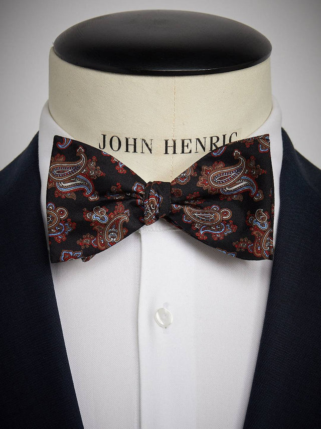 Black Bow Tie Paisley
