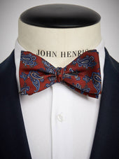 Burgundy Bow Tie Paisley
