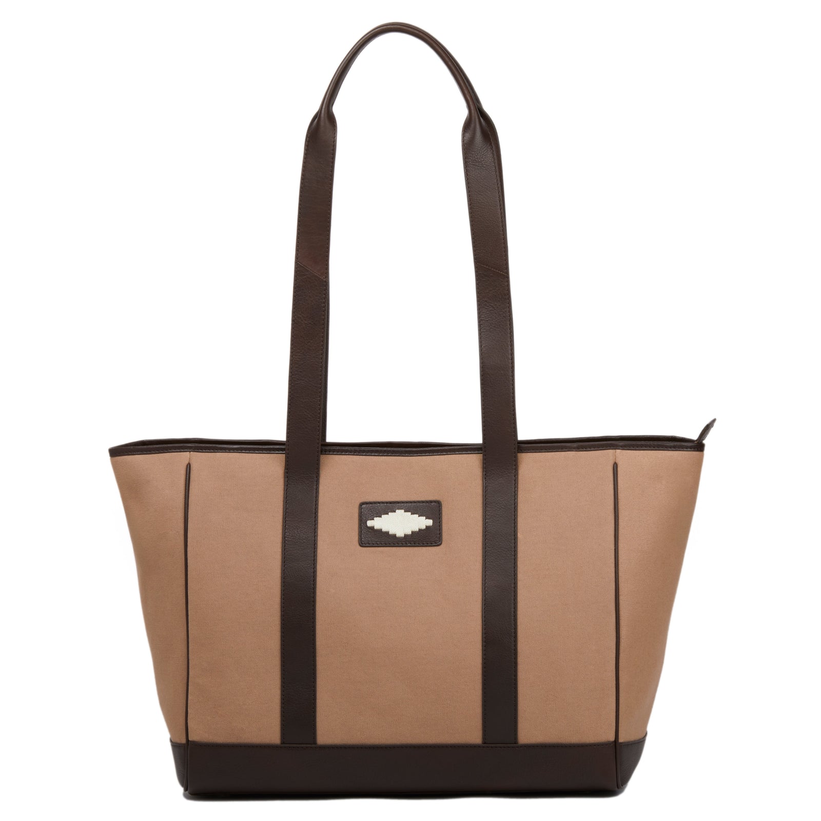 Bolso Tote Bag Leather With Sand Canvas