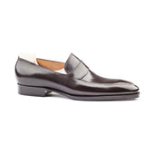 Norwegian Loafer With Hand Stitched Apron In Dark Brown Inca Calf