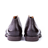 Chukka Boots With Curved Topline In Dark Brown Soft Grain Leather