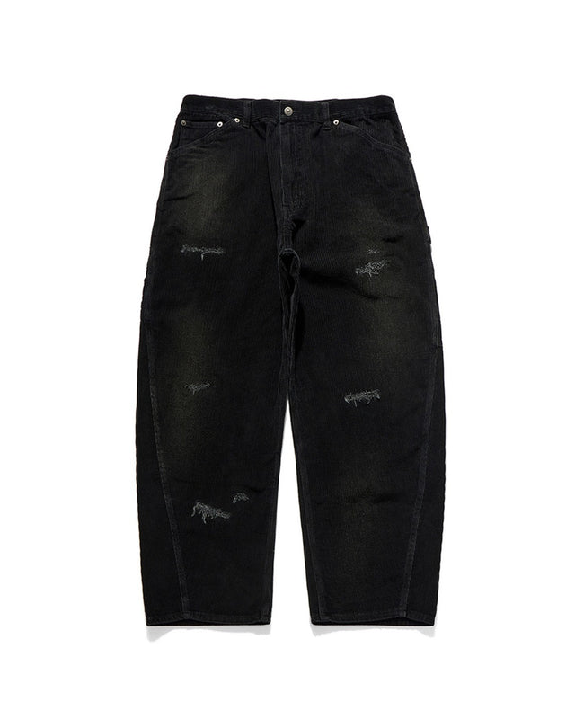 DAMAGED CARPENTER PANTS / BLACK CORDUROY
