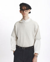 Army Double Zip T Shirt Oatmeal