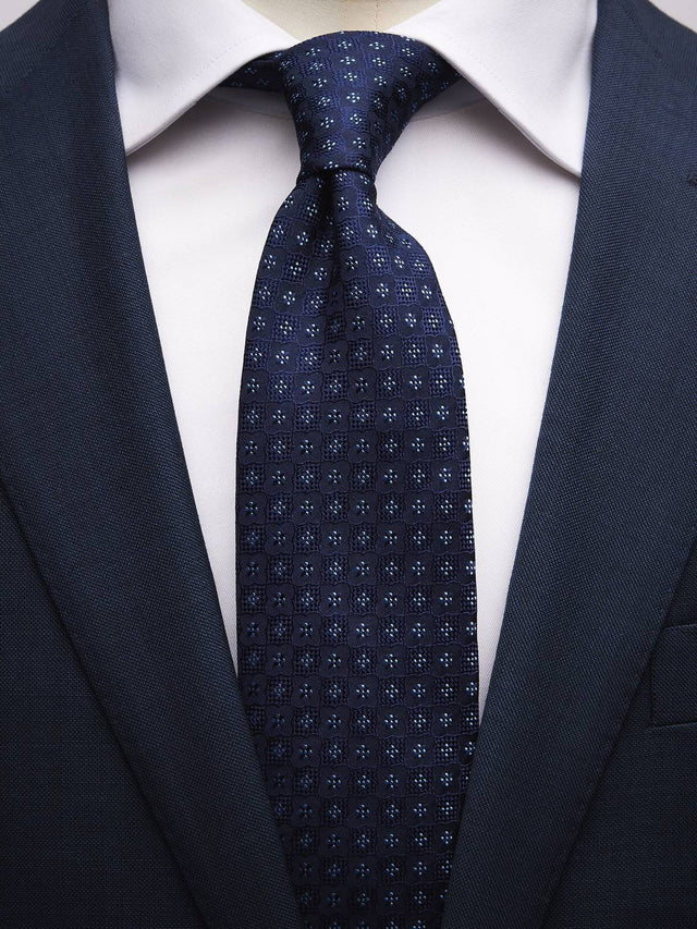 Dark Blue Tie Geometric