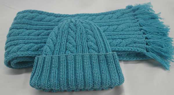 22f Rib Cable Hat Scarf Set 100 Cashmere Inverallan