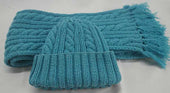 22F Rib & Cable Hat & Scarf Set - 100% Cashmere - Inverallan