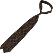 Madder Silk Tie Black Hand Rolled