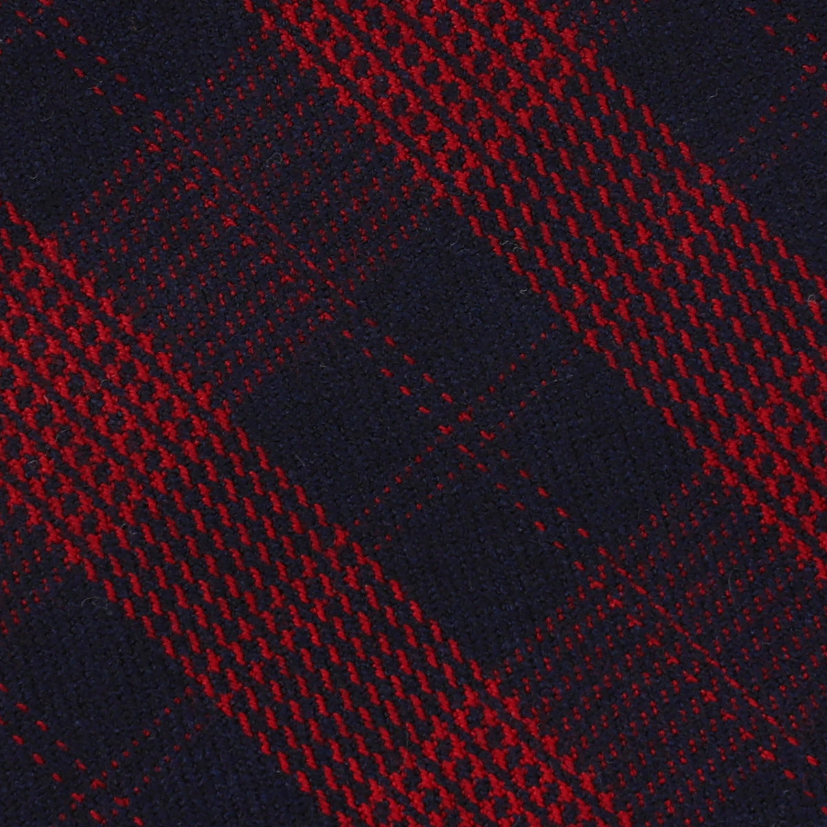 Checked Bespoke Wool Tie Navy Red