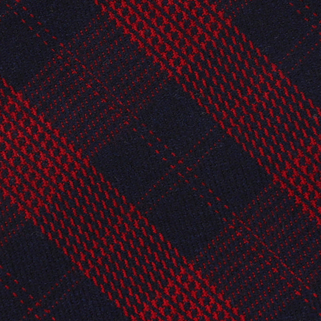 Checked Bespoke Wool Tie - Navy / Red