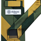Japanese Repp Stripe Silk Tie Forest