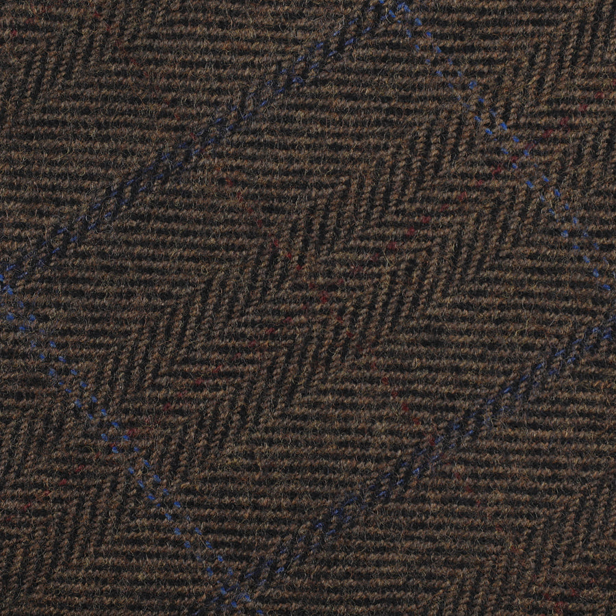 Checked Bespoke Wool Tie Dark Brown