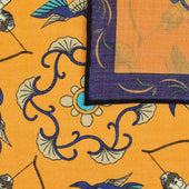 Japanese Wool Silk Pocket Square Melon 40x40cm