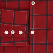 Dark Red Grid Check Windsor Shirt