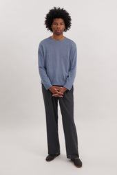 Long Sleeve Knit T-Shirt (Washed Indigo Cotton Mouliné)
