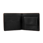 Men S Two Colour Pebble Grain Leather Bifold Wallet With Rfid Blocking And Coin Purse