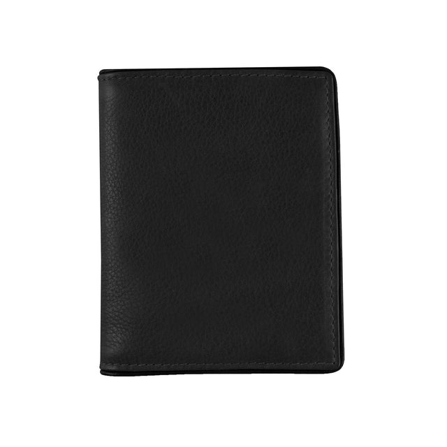 Men's Two-Colour Pebble Grain Leather Business Card Holder with RFID Blocking
