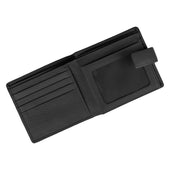 Men S Pebble Grain Leather Passcase Wallet With Rfid Blocking And Flip Up Window